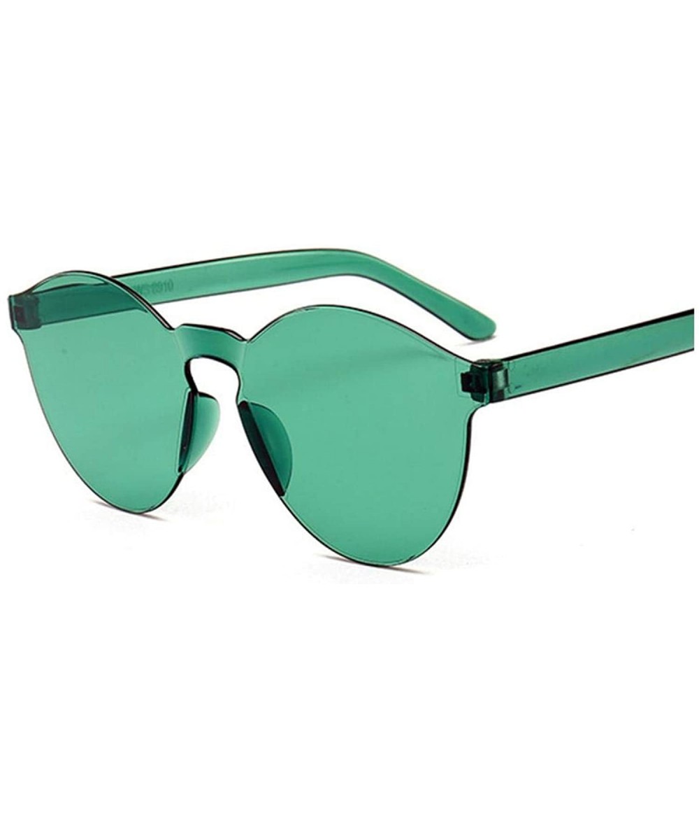 Round Fashion RimlVintage Round Mirror Sunglasses Women Luxury Design Yellow Sun Glasses Oculos - Green - CZ197Y7RE66 $48.73