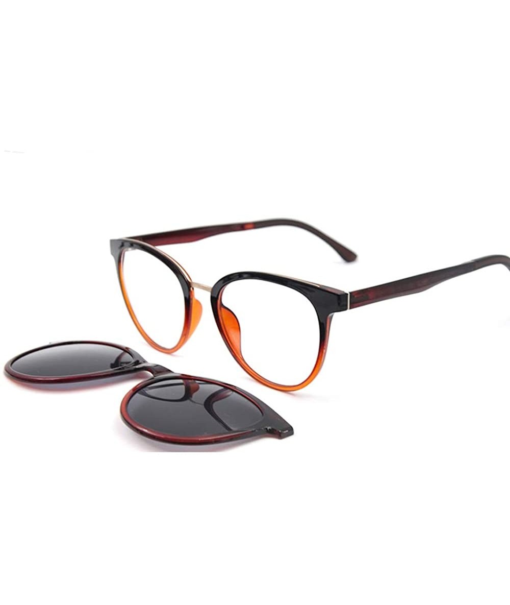 Round Fashion Round Optical Eyeglasses with Sunglasses Function Space Material Frame for Women - C0192M7QZ9M $42.80