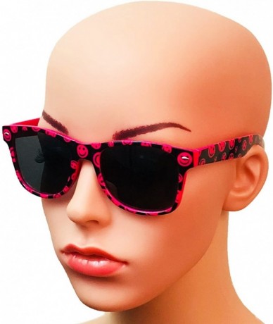 Wayfarer 2 Pair HQ+ Smile Fancies by Sojayo (Multiple Colors) - 1 Blue & 1 Dark Pink (2 Pack) - CZ18C4U8ADM $26.66