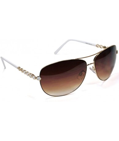 Aviator Aviator Sunglasses For Women 6014 - White - CM11ERZIJXL $19.46