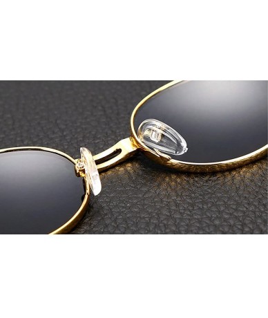 Oval Vintage Designer Fashion Sunglasses Oval Frame UV Protection - Gold-silver - CY12NU202ZD $25.58