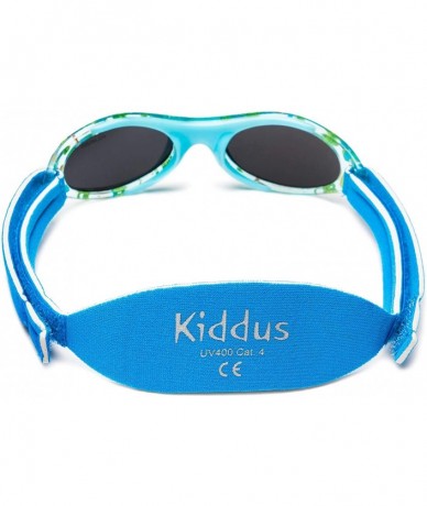 Shield PREMIUM Sunglasses Baby 0-2 year Polarized UV Protection Adjustable Band - 08 Blue Fish Ki30311 - CU18NG2RNXC $35.05