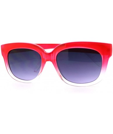 Wayfarer Super Retro Square Sunglasses Womens Thick Horn Rim Fashion Frame 2-Tone - Red - CS11CB4O59R $19.70