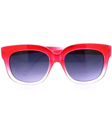 Wayfarer Super Retro Square Sunglasses Womens Thick Horn Rim Fashion Frame 2-Tone - Red - CS11CB4O59R $19.70