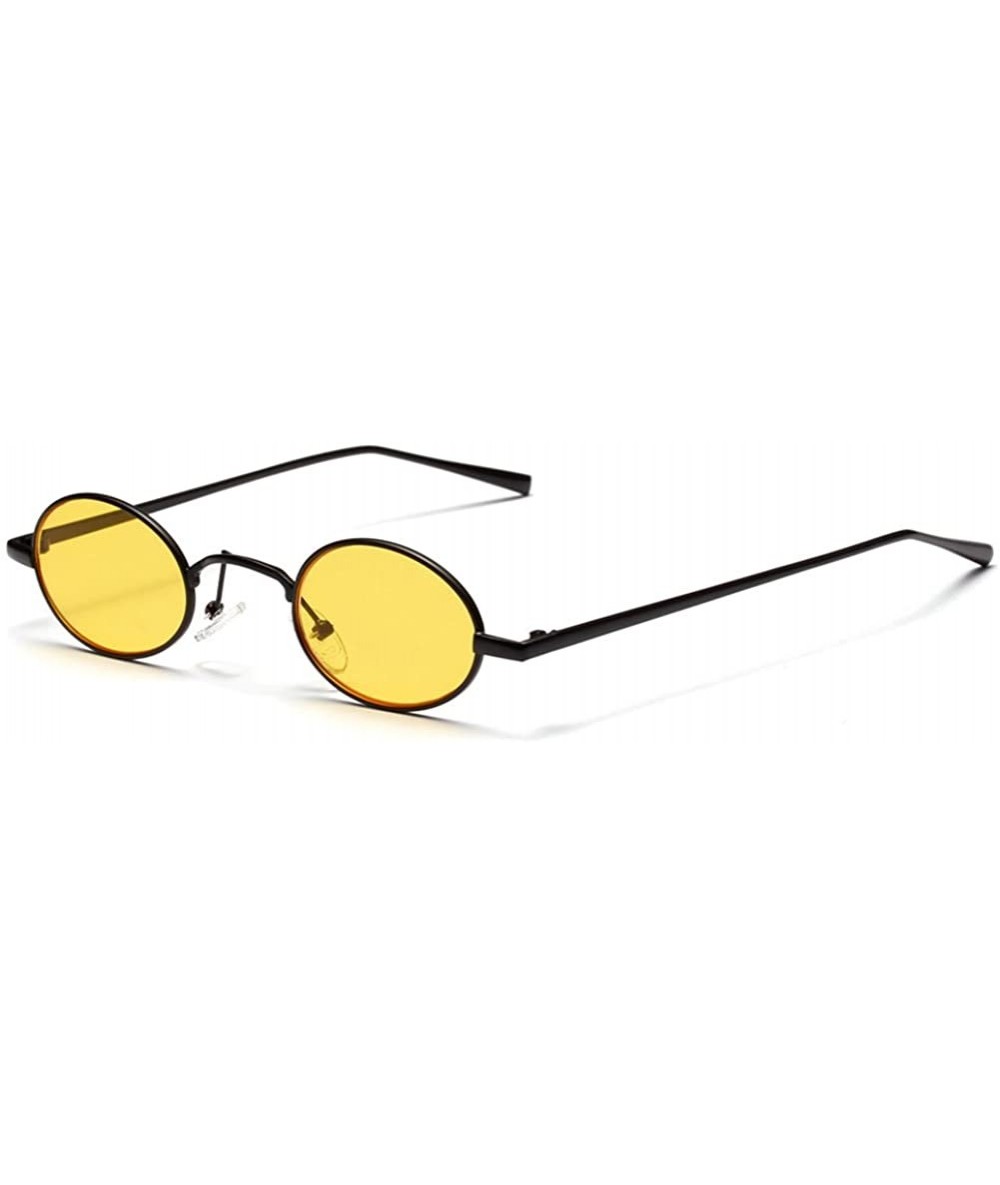 Oval Small Oval Retro Sunglasses Men Mirror Sun glasses Women Elegant Summer 2018 - Clear Yellow - CU18CXCZ02E $19.99