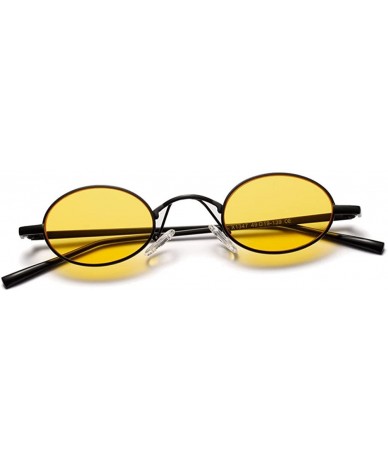 Oval Small Oval Retro Sunglasses Men Mirror Sun glasses Women Elegant Summer 2018 - Clear Yellow - CU18CXCZ02E $19.99