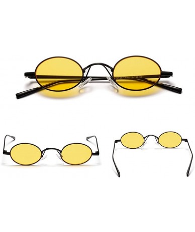 Oval Small Oval Retro Sunglasses Men Mirror Sun glasses Women Elegant Summer 2018 - Clear Yellow - CU18CXCZ02E $19.99