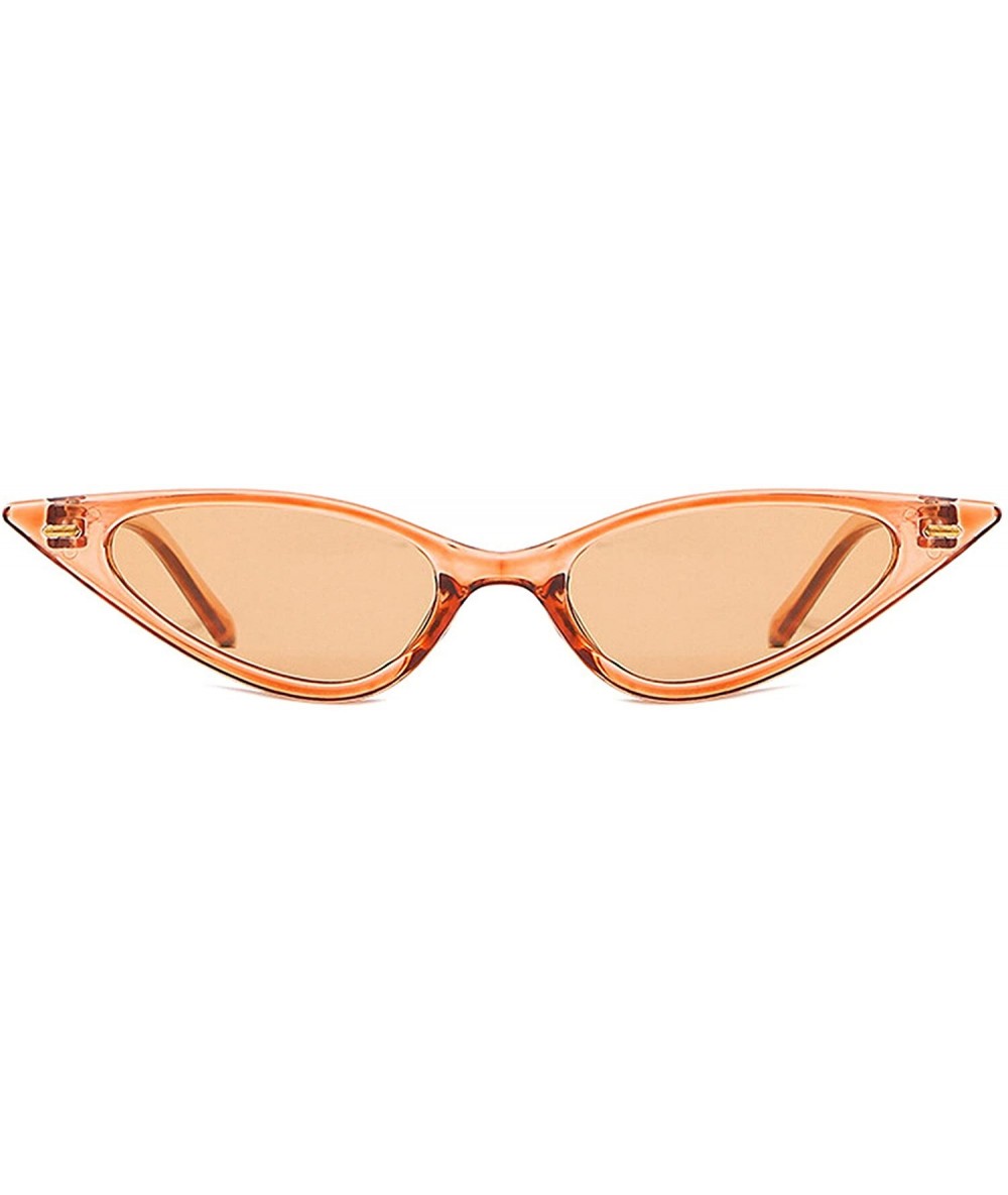 Oval Retro Cat's Eye Sunglasses for Men or Women PC AC UV 400 Protection Sunglasses - Brown - C218SZUGIIY $28.04