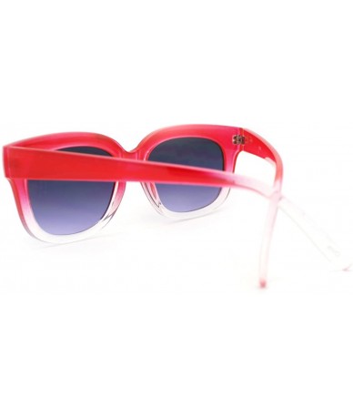 Wayfarer Super Retro Square Sunglasses Womens Thick Horn Rim Fashion Frame 2-Tone - Red - CS11CB4O59R $19.70