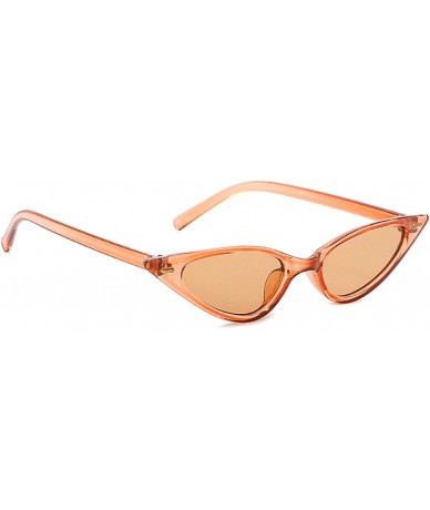 Oval Retro Cat's Eye Sunglasses for Men or Women PC AC UV 400 Protection Sunglasses - Brown - C218SZUGIIY $28.04