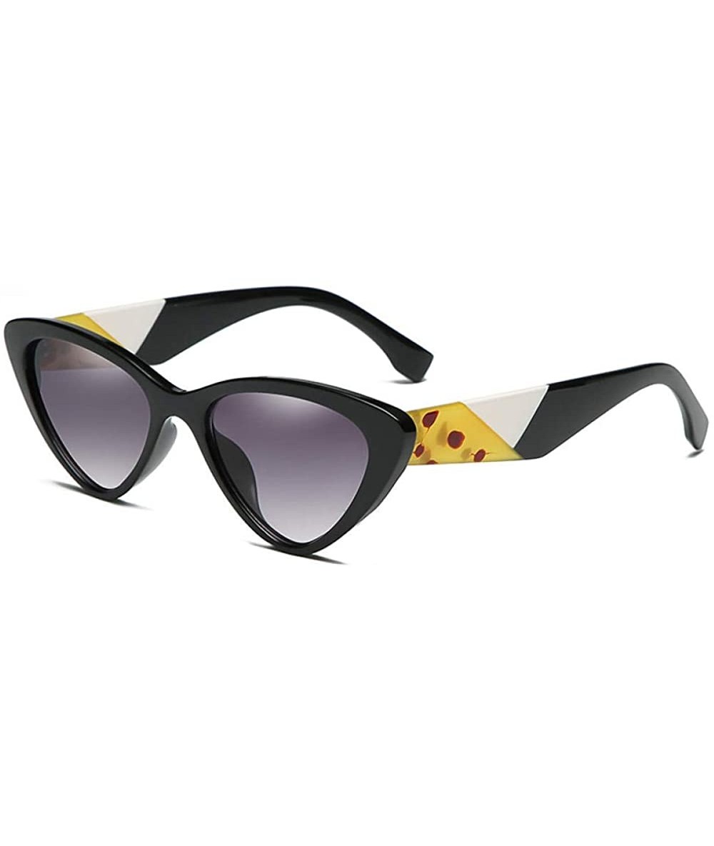 Cat Eye Personality Triangle Sunglasses Trend Cat Eye Frame Sunglasses Female Small Box Sunglasses - C318X98KCHE $78.78