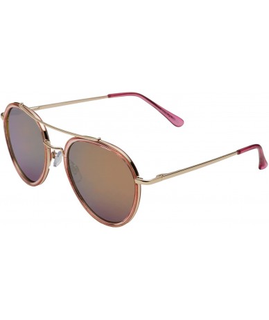 Aviator Women's Cute Unique Mirror Lens Aviator Sunglasses - Pink - Pink Mirror - CX12EPJFVYN $22.64