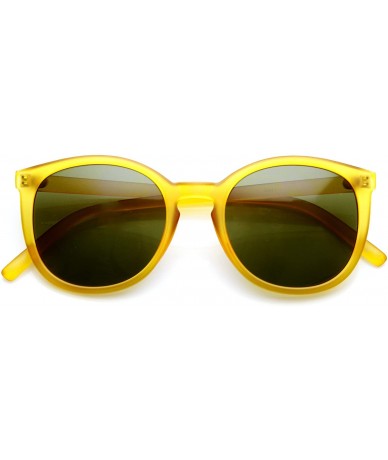 Round Frosted Two-Toned P3 Keyhole Bridged Retro Round Sunglasses - Orange Green - CI11R4Q89KX $19.22