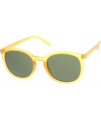 Round Frosted Two-Toned P3 Keyhole Bridged Retro Round Sunglasses - Orange Green - CI11R4Q89KX $19.22