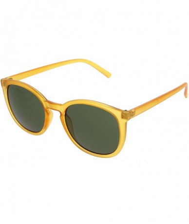 Round Frosted Two-Toned P3 Keyhole Bridged Retro Round Sunglasses - Orange Green - CI11R4Q89KX $19.22