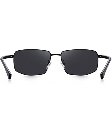 Aviator Mens Classic Sunglasses Male Polarized Rectangle Sun glasses For Men - Black - CE18OUM7CR0 $51.00