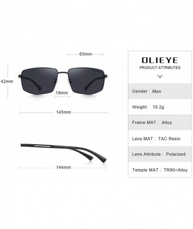 Aviator Mens Classic Sunglasses Male Polarized Rectangle Sun glasses For Men - Black - CE18OUM7CR0 $51.00