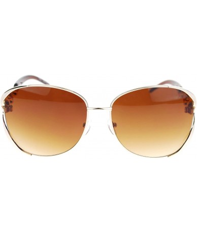 Butterfly Womens Sea Shell Gold Chain Temple Oversize Butterfly Sunglasses - Gold Tortoise - CX11Q16XS5D $19.55