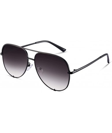 Aviator Mirrored Aviator Sunglasses For Men Women Fashion Designer UV400 Sun Glasses - Black/Grey - CN198N5KXKL $28.88