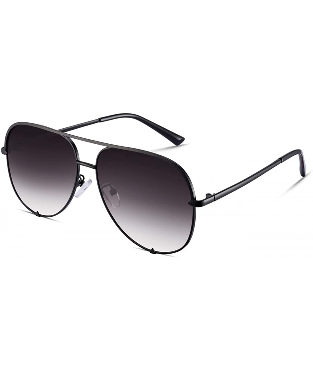 Aviator Mirrored Aviator Sunglasses For Men Women Fashion Designer UV400 Sun Glasses - Black/Grey - CN198N5KXKL $28.88