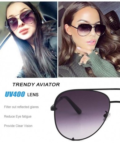 Aviator Mirrored Aviator Sunglasses For Men Women Fashion Designer UV400 Sun Glasses - Black/Grey - CN198N5KXKL $28.88