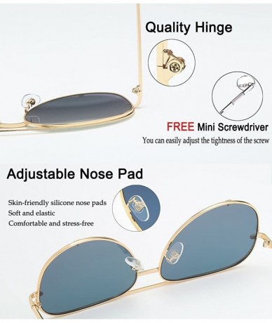 Aviator Mirrored Aviator Sunglasses For Men Women Fashion Designer UV400 Sun Glasses - Black/Grey - CN198N5KXKL $28.88