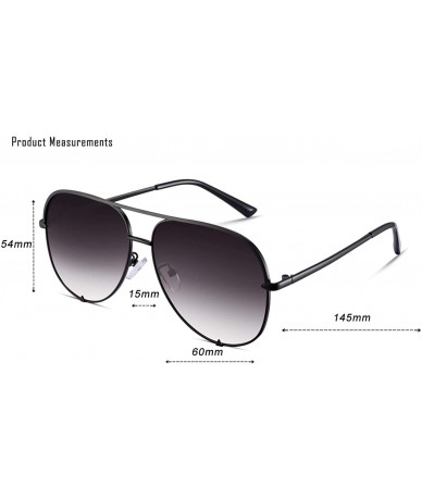 Aviator Mirrored Aviator Sunglasses For Men Women Fashion Designer UV400 Sun Glasses - Black/Grey - CN198N5KXKL $28.88