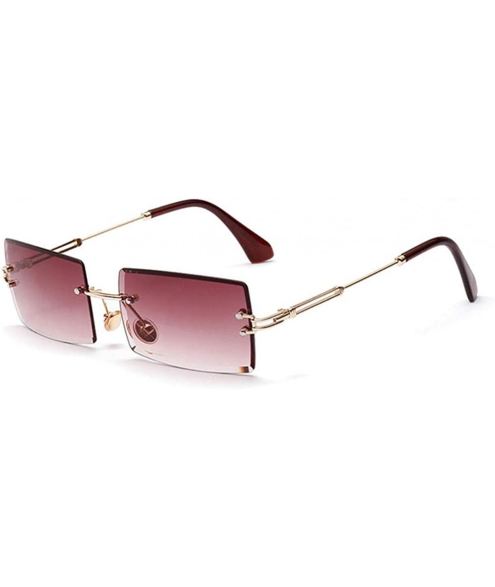 Square Rectangle Sunglasses Rimless Square Glasses - C1 - C318Y405G44 $40.84