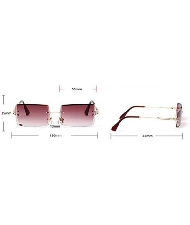 Square Rectangle Sunglasses Rimless Square Glasses - C1 - C318Y405G44 $40.84