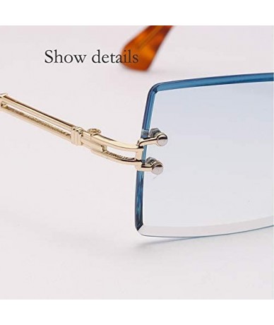 Square Rectangle Sunglasses Rimless Square Glasses - C1 - C318Y405G44 $40.84