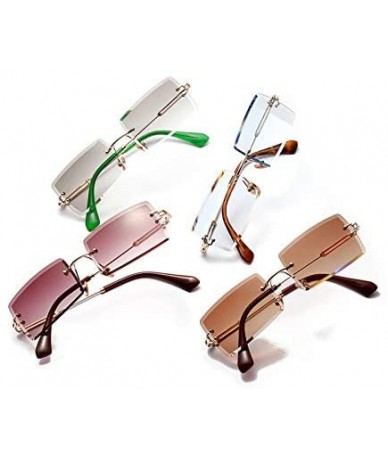 Square Rectangle Sunglasses Rimless Square Glasses - C1 - C318Y405G44 $40.84