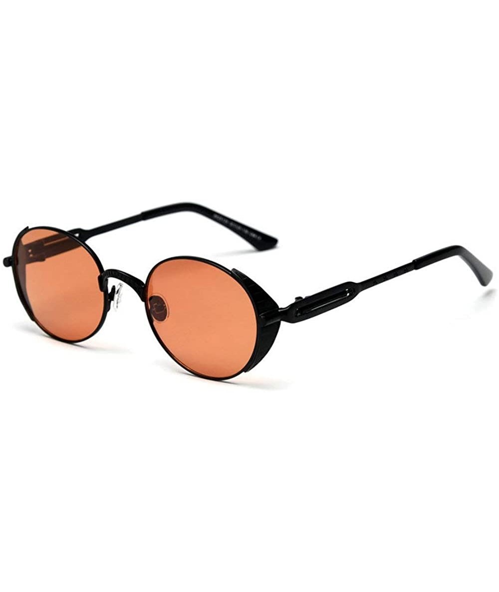 Round 2020 retro punk wind polarized sunglasses unisex fashion personality designer driving glasses - Orange - CN193MYIAKK $2...