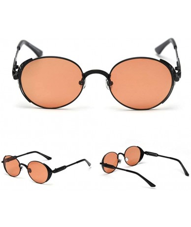 Round 2020 retro punk wind polarized sunglasses unisex fashion personality designer driving glasses - Orange - CN193MYIAKK $2...