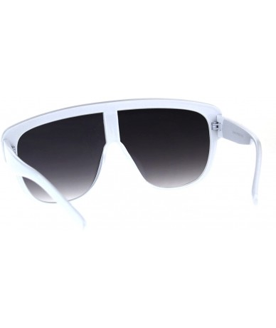 Shield Oversized Fashion Sunglasses Arched Top Futuristic Shield Frame UV 400 - White (Smoke) - CM18CTNZ2UU $20.81