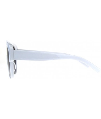 Shield Oversized Fashion Sunglasses Arched Top Futuristic Shield Frame UV 400 - White (Smoke) - CM18CTNZ2UU $20.81