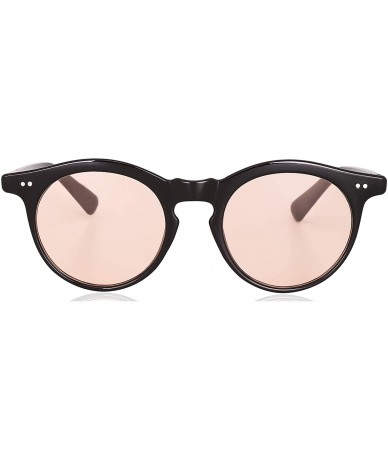 Round Vintage Round Wayfer Women's Sunglasses - Black Frame/Mistyrose Lens - CK18U52E3T0 $22.75