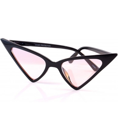 Cat Eye Extreme High Pointed Wide Witch Cat-Eye Tinted Sunglasses A215 - Pink - CW18GU34C32 $18.23