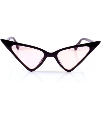 Cat Eye Extreme High Pointed Wide Witch Cat-Eye Tinted Sunglasses A215 - Pink - CW18GU34C32 $18.23