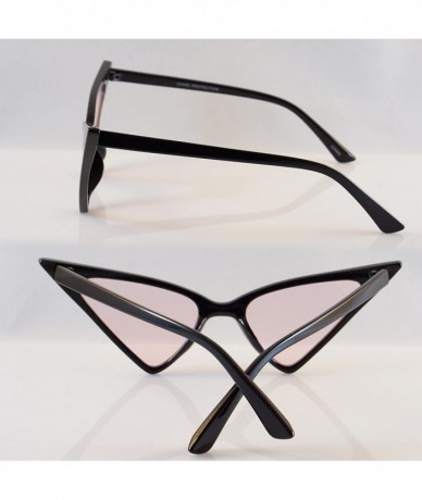 Cat Eye Extreme High Pointed Wide Witch Cat-Eye Tinted Sunglasses A215 - Pink - CW18GU34C32 $18.23