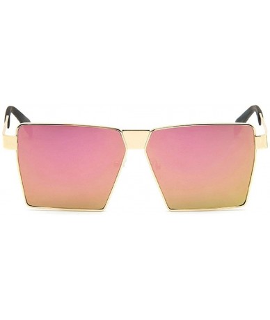 Sport Men Women Sunglasses Oversized Hiphop Square Glasses Metal Frame - Rose - CC18DDAL9LU $18.02