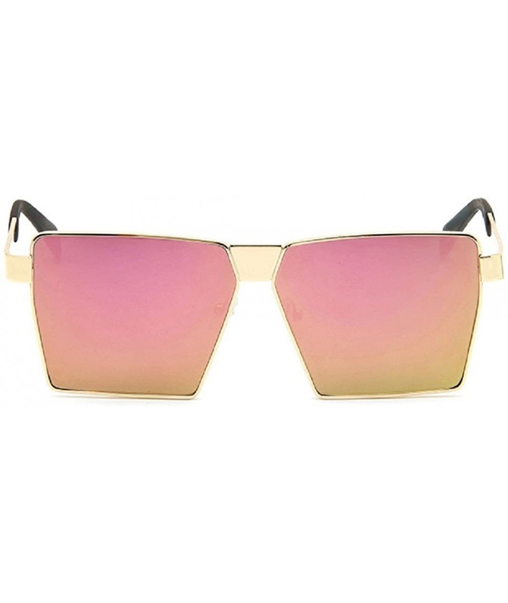 Sport Men Women Sunglasses Oversized Hiphop Square Glasses Metal Frame - Rose - CC18DDAL9LU $18.02