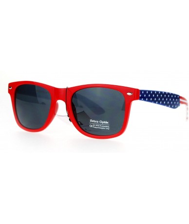 Square USA American Flag Sunglasses Classic Square Patriotic Frame UV 400 - Red - C11882ZDI67 $19.46