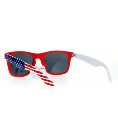 Square USA American Flag Sunglasses Classic Square Patriotic Frame UV 400 - Red - C11882ZDI67 $19.46