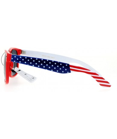 Square USA American Flag Sunglasses Classic Square Patriotic Frame UV 400 - Red - C11882ZDI67 $19.46