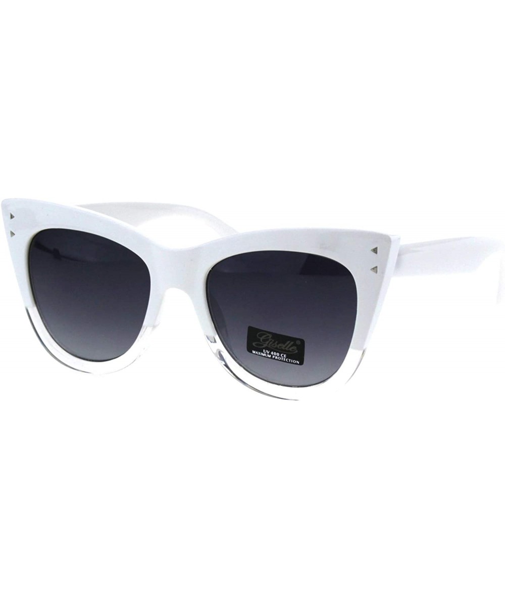 Butterfly Womens Fashion Sunglasses Square Butterfly Oversized Shades UV 400 - White Clear (Smoke) - C618KIQG6S4 $20.50