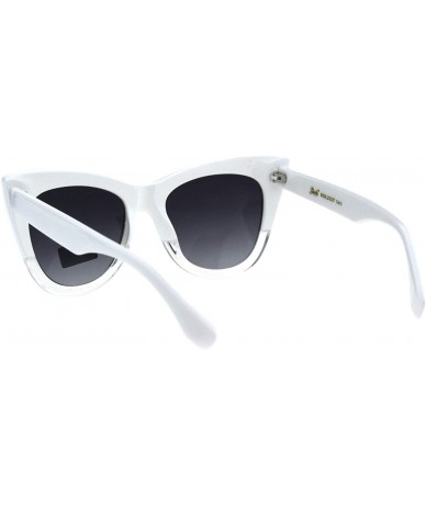 Butterfly Womens Fashion Sunglasses Square Butterfly Oversized Shades UV 400 - White Clear (Smoke) - C618KIQG6S4 $20.50