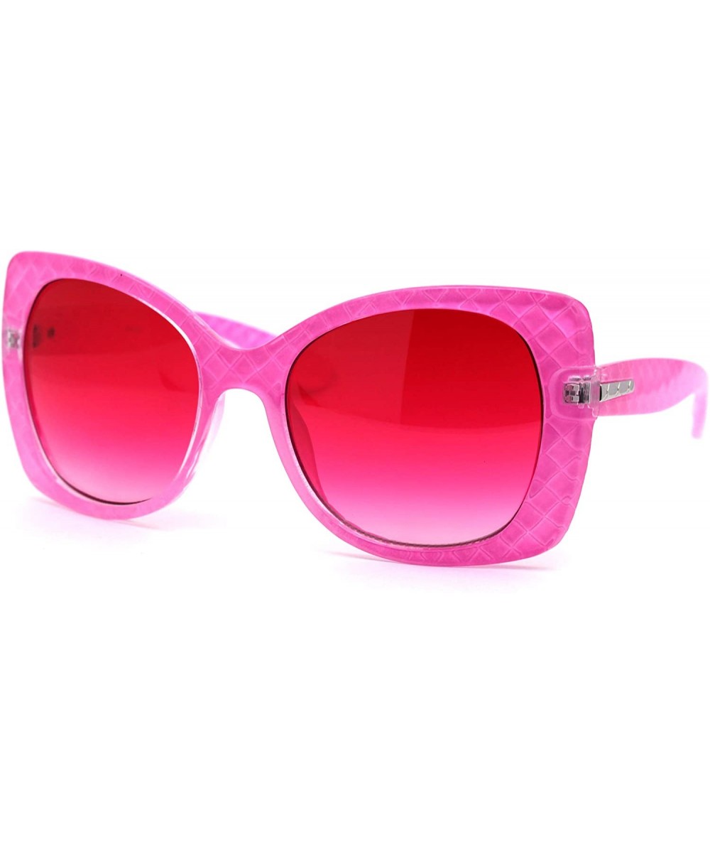 Butterfly Womens Diva Thick Plastic Butterfly Designer Fashion Sunglasses - Pink - CE12NG0HOSJ $19.97