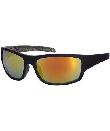 Sport Sports Sunglasses with Mirrored Lens 5700054PSF-REV - Black/Green - CS125V495KH $21.86