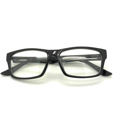 Square Classic Unisex Squared Fashion Sunglasses Clear Lens Eye Glasses - Black - CK18569IHER $17.72