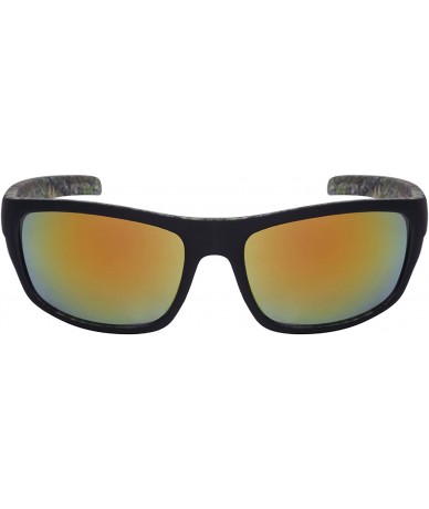 Sport Sports Sunglasses with Mirrored Lens 5700054PSF-REV - Black/Green - CS125V495KH $21.86